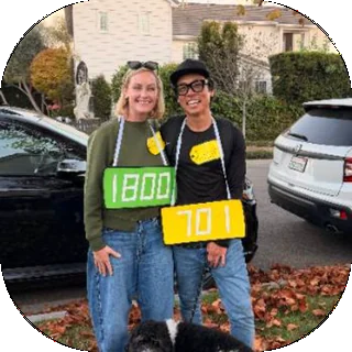 Two friends in Halloween costume