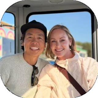 A couple in a camper van